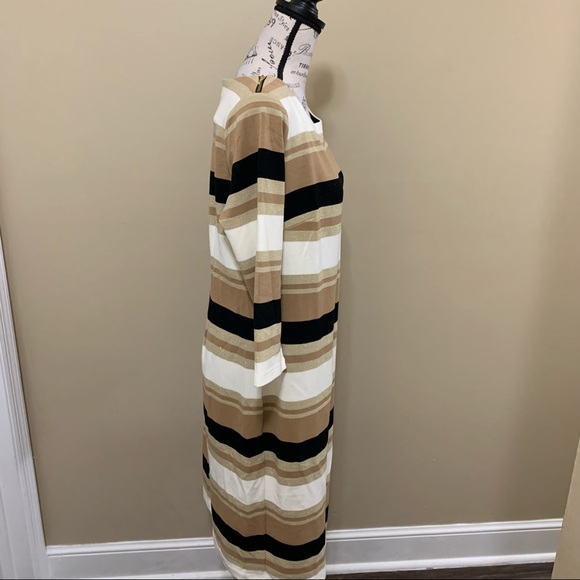 Cato Brown & White Stripe Sweater Dress Size Large - Picture 6 of 12